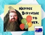 Harry Potter, Hagrid Funny Birthday Card KimWestARt