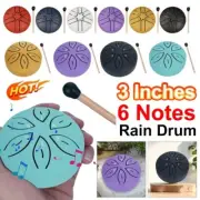 3 Inches 6 Tones Steel Tongue Drum Outdoors Rain Drum Instrument Mini HandDrum