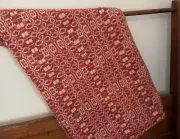 New Primitive WENTWORTH CRANBERRY RED TABLE SQUARE Woven Coverlet Tablecloth 52"