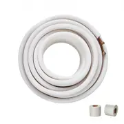 VEVOR 15240mm Mini Split Line Set, 6.4 & 9.5mm O.D Copper Pipes Tubing and Triple-Layer Insulation, for Mini Split Air Conditioning Refrigerant or Hea
