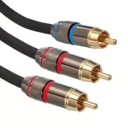 1.6Ft RCA Y Splitter Cable, RCA Male to Dual RCA Male Connector Gold/Black