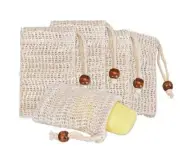 4-Pack Natural Sisal Soap Saver Bags – Exfoliating Eco Pouches for Bath & Shower