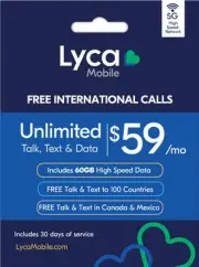 Lyca Mobile USA Prepaid 5G | $59 Plan | Unlimited Talk, Text & Data | 60GB Highs