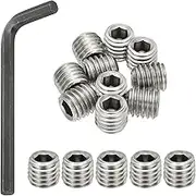 uxcell 1/2-13x1/2 Internal Hex Socket Set Grub Screws, 10 Pcs 304 Stainless Steel Cup Point Set Screw with Hex Key Wrench for Door Handles Bathroom Fixtures