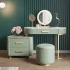 Lopp Marble Top Dresser With Illuminated Mirror And Stool/Dressing Table