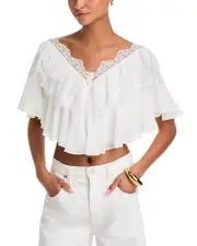 Aqua Lace Ruffle Top - Exclusive