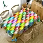 Colored Squares 3D Tablecloth Table cover Cloth Rectangle Wedding Party Banquet