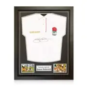 Jason Robinson Signed England Rugby Jersey. Standard Frame