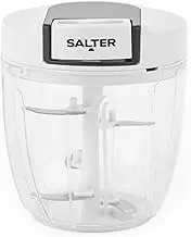 Salter BW12922EU7 Manual Food Chopper – Pull Cord Multifunctional Vegetable Cutter, Mincer for Garlic, Onion, Chillies, Herbs, Pull String Food Processor Dicer for Salad/Salsa, Stainless Steel Blade