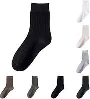 [Generic] Boot Socks Vertical Strip Mid Tube Classic Casual Comfort Cotton Thin Quarter Length Socks