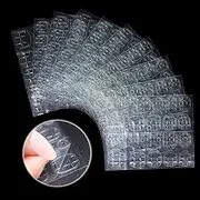 Nail Adhesive Tabs,Glue Sticker, Enlarge Dimension Ivtor Waterproof Breathable Jelly Double Sided Adhesive Tab for Fake Nails 10 Sheets