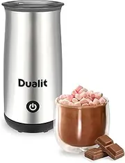 Dualit Cocoatiser™ Hot Chocolate Maker - 250ml Capacity - Powder, Buttons & Grated Chocolate - Velvety Hot Chocolate in 3 Mins - Cordless Jug - Chrome