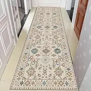 Runner Rugs, Kitchen Hall Stairs Narrow Runner Rug with Non Slip Backing Kitchen Hall Stairs Narrow Runner Rug Retro Style,0.6m x 3m