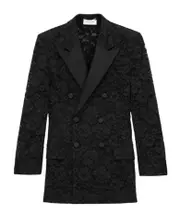 Saint Laurent Double-Breasted Tuxedo Jacket FR36,FR38,FR40,FR42 black