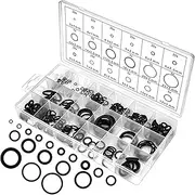 Xwang Store 225Pcs Rubber O Ring Oil Resistance O-Ring Washer Seals Watertightness Assortment Different Size with Plactic Box Kit Set