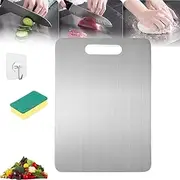 Titanium Cutting Board, 100% Pure Titanium Cutting Boards for Kitchen, Double Sided Stainless Steel Cutting Board, Metal Cutting Board for Home with Cutting Edge Hygiene & Durability(18" L x 12" W)