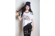 Kings of Leon Ladies Fashion T-Shirt: Flowers with Cut-outs