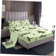 3D Army Helicopter Bed Set Airplane Tank Bed Sheets for Kids Twin Multi 58