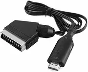 Portable Scart to HDMI Converter, HD TV All-in-One Scart to HDMI Video Audio Adapter Converter with USB Cable