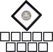 Floating Display Case,Display Case Floating Frame Stand | Multifunctional Compact Necklace Bracelet Earring Storage, Transparent Coin Holder for Stamps Collection