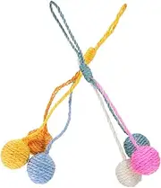 CORHAD 2Pcs Sisal Cat Ball for Indoor Cats Interactive Scratching Balls for Kittens Engaging Playtime with Eye Catching Colors Lightweight Design for Fun and Bonding