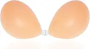 [CULKET] Adhesive Bra Silicone Strapless Bra Self-Adhesive Wedding Bra Adhesive Bra Push Up Invisible Adhesive Bra Backless for Backless Evening Dress, Prom Dress, Wedding Dress