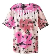Victoria's Secret Pink Varsity Tee Short Sleeve Crew Misty Rose Tie Dye New