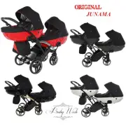 JUNAMA DIAMOND S LINE DUO SLIM V2 EXCLUSIVE DOUBLE BABY STROLLER TWIN PRAM 2in1
