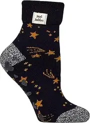 [HEAT HOLDERS] | Sockshop | Ladies Lounge Lite Slipper Socks | With a Gripper Sole | Winter Warm Thermal | Women's Sizes UK4-8 US5-9 | Orion-Navy Stars