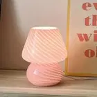 mushroom lamp, vintage inspired, art deco, murano glass, table lamp, striped