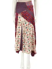 Patchwork Printed Midi Skirt