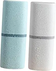 LOLIPPYY 2Pcs Toothbrush Storage Case Portable Toothbrush Container with Fine Workmanship for Home and Travel White
