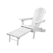 Adirondack Beach Chair With Ottoman White