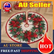90cm Christmas Tree Skirt Base FloVN Mat Cartoon Santa Xmas Party Ornament Décor