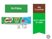 Nestle Milo hi- fibre, Malaysia ❣️ 30g x 12sachets