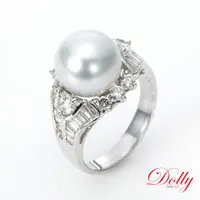 在飛比找ETMall東森購物網優惠-Dolly 14K金 天然珍珠11mm鑽石戒指