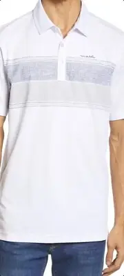 NWT Travis Mathew White One Upper Golf Polo Shirt Mens Large