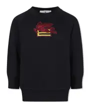 Long-sleeved pullover hoodie 12Y Black
