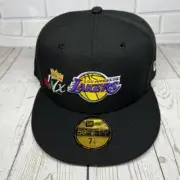 Los Angeles Lakers NBA Finals 7 1/2 59Fifty New Era Hat Fitted Cap Black Men
