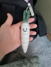 Handmade Felt White Radish Keychain Cute Long Wool Plush Gift Bag Charm