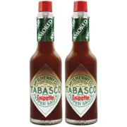 2x Tabasco Smoked Chipotle 60ml Jalapeno/Pepper Sauce/Marinade Hot/Spicy Food