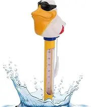 Floating Pool Thermometer,Water Temperature Thermometers with String,Water Thermometer Aquarium,Cartoon Alligator Shape Temperature Gauge for Swimming Pool Spa Hot Tub Pond(B)