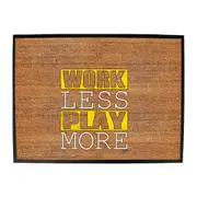 Work Less Play More - Funny Novelty Doormat Man Cave Floor mat