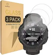 Mr.Shield Screen Protector compatible with Garmin Instinct Crossover Tactical Solar/Instinct Crossover/Instinct Crossover Solar [Tempered Glass] [3-Pack] [Japan Glass with 9H Hardness]