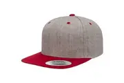 Flexfit Unisex Two Tone Classic Snapback Cap (Heather Grey/Maroon) (One Size)