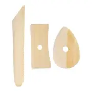 3pcs Pottery Ribs 10.3cm 19.8cm 12.7cm Wooden Clay Ceramic Sculpting Tool