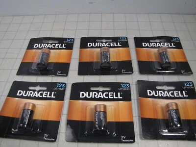 6-pack Duracell 123 Lithium Battery DL123ABU Expires March 2030 NEW