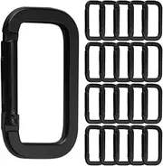 LdawyDE 20 Pack Aluminium Alloy Square Carabiner Key Carabiner Hooks for Outdoor Camping Hiking Fixed Carrying Accessories