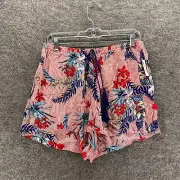 New Charlotte Russe Shorts Women L Large Red Floral High Rise Hot Pants Rayon