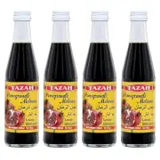 【4 PACK】Tazah Pomegranate Molasses 10 fl oz Bottles – Thick, Tangy Syrup